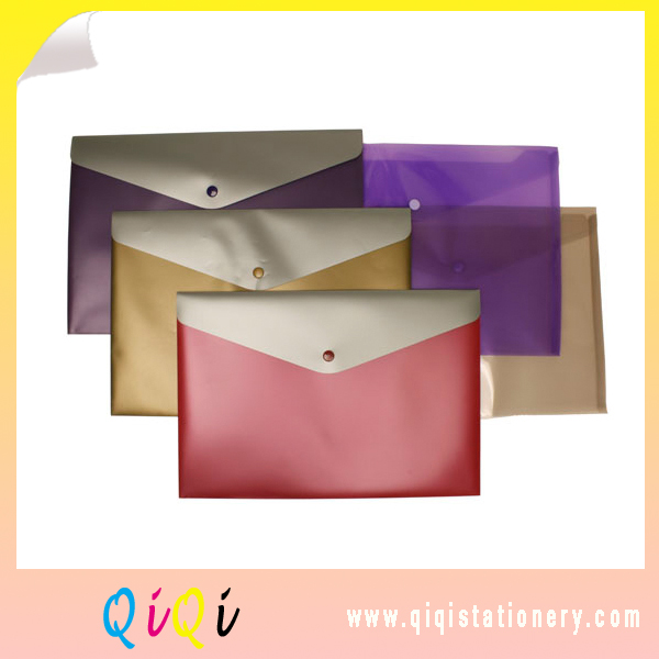 snap closure plastic file folder bag