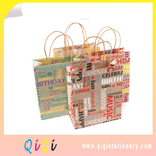 cheap wholesale kraft paper  Birthday gift bags