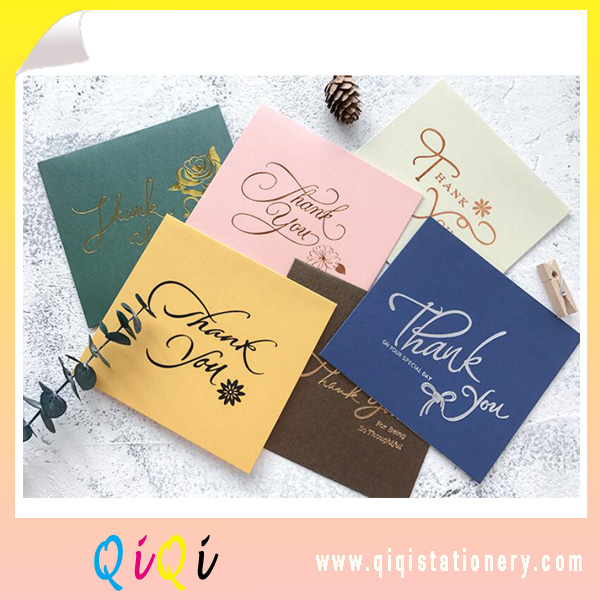 Gold stamping business greeting card thanksgiving card with envelop