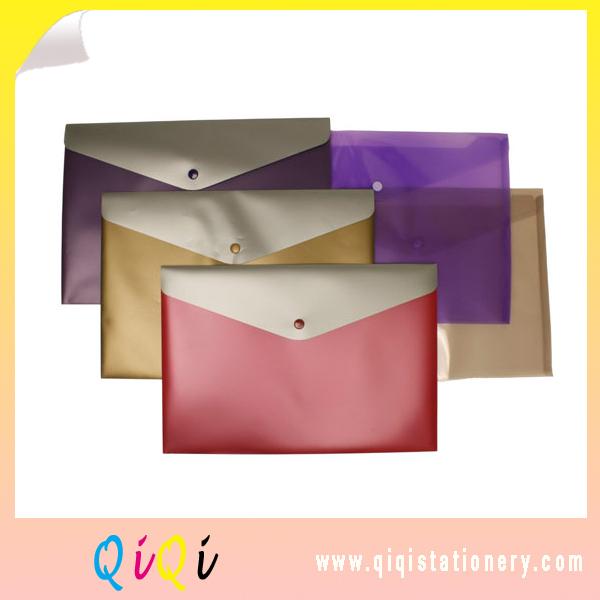 snap closure plastic file folder bag