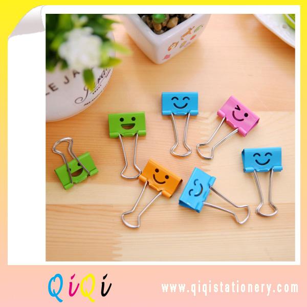 Smile style long color binder clip 19mm office stationery